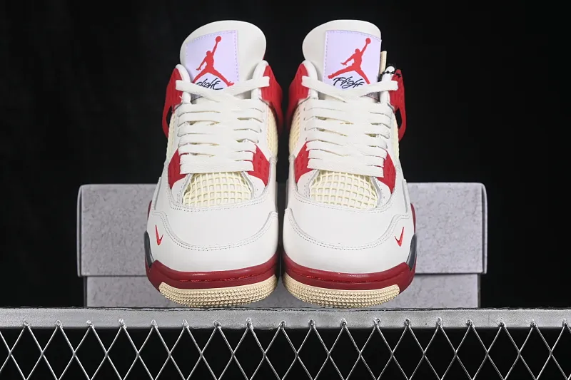 All Categories Air Jordan Jordan Series Basketball Shoes Air Jordan 4 Nigel Sylvester x Air Jordan 4 Retro "Brick After Brick" AJ4 Joe 4 White Red Urine Stains 2.0 IQ8055-100